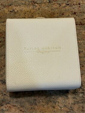 Taylor Madison Designs White Pebbled Texture Travel Jewelry Box